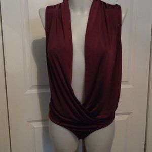 Plunge Sleeveless Bodysuit Large